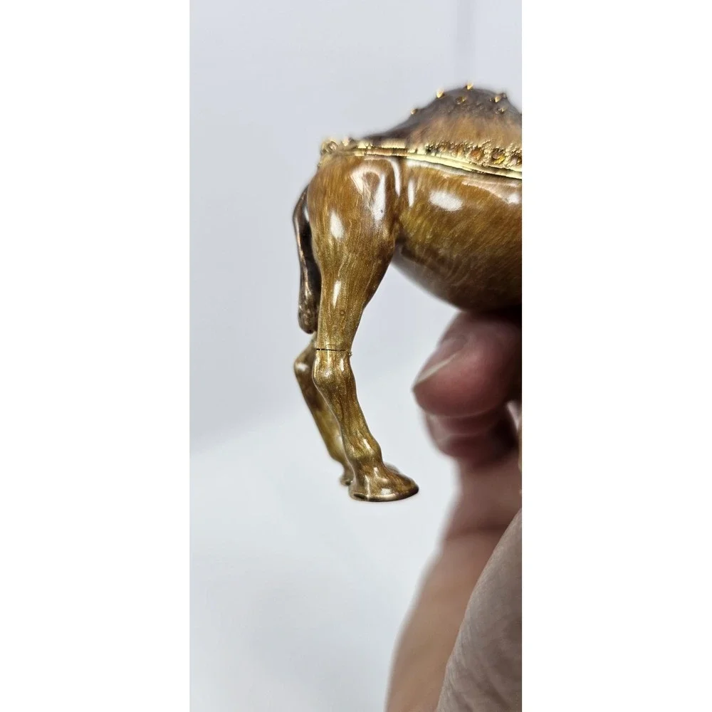 RUCINNI Camel‎ Jeweled Trinket Box Swarovski Crystal Hinged Minor Damage